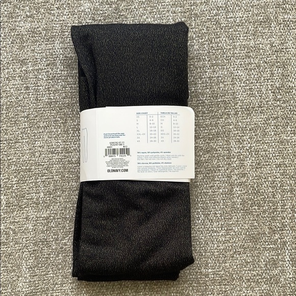 Old Navy Women Size Small High-Rise Leggings - Black with Gold - Picture 2 of 3
